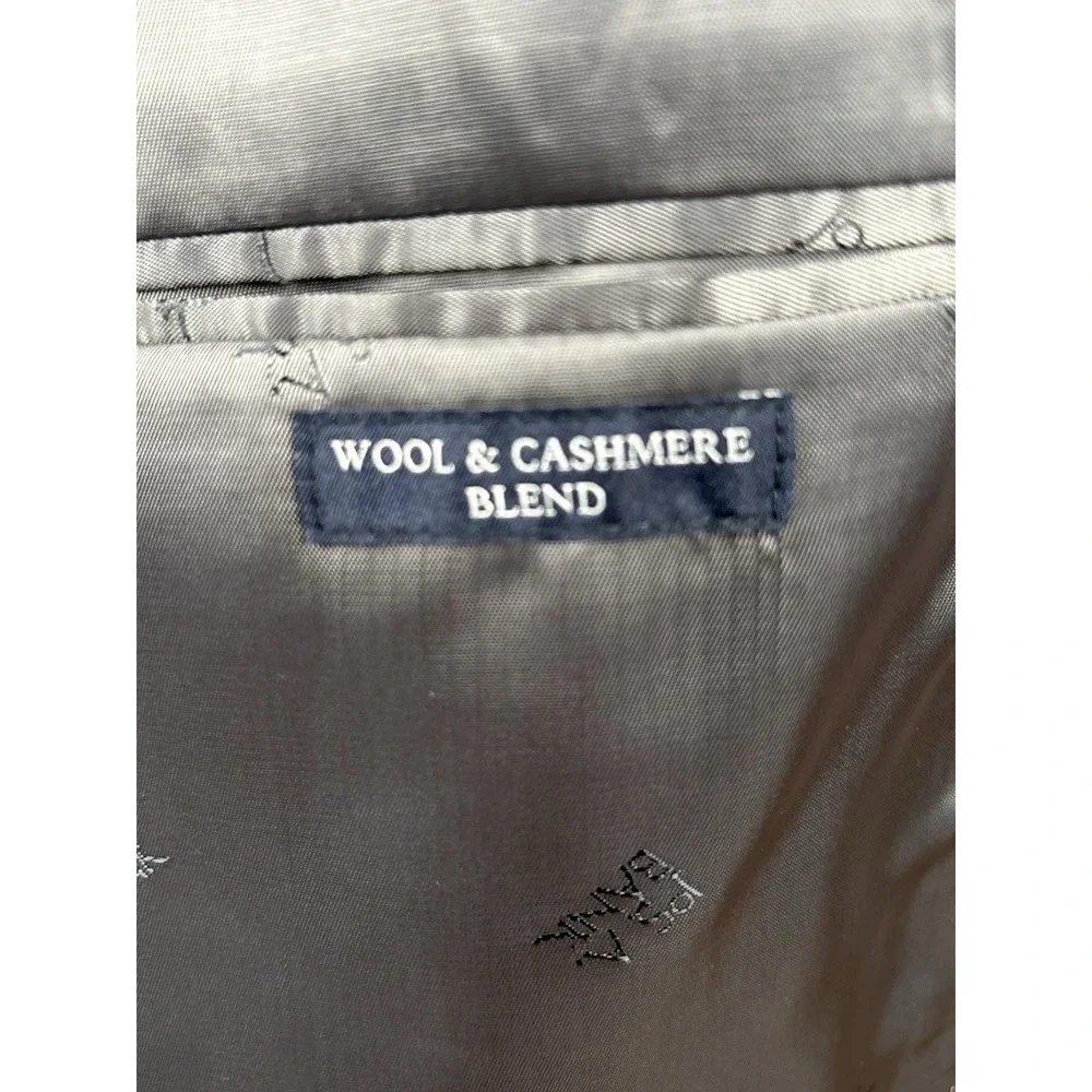 Jos A Bank Reserve Tailored Fit Blazer 46L Gray Wool Cashmere Luxury‎ Sport Coat